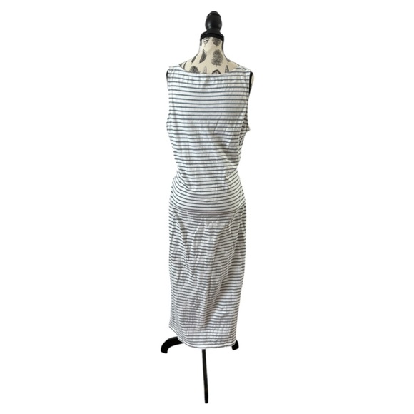 Jane and Delancey White and Light Blue Striped Dress - Picture 3 of 5